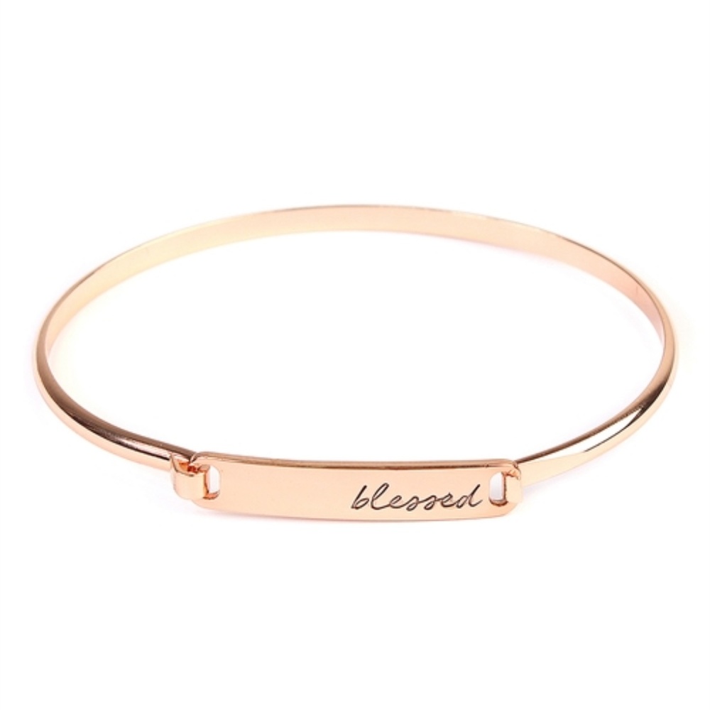 Beautiful Rose hinged bangle BLESSED bracelet